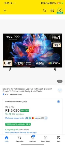 Tv TCL 75 POLEGADAS 