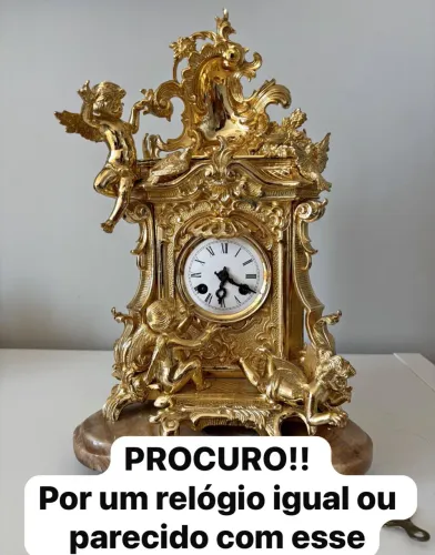 Relógio garniture antigo Luis xv art Noveau querubins clássico dourado antigo