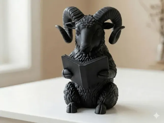 o carneiro leitor sábio| decoração de prateleira