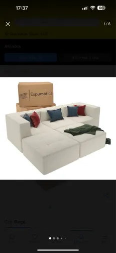 SOFÁ MODULAR LINHO BEGE 