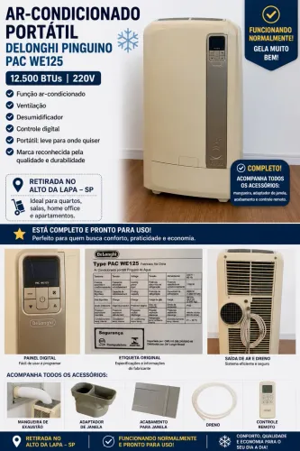 Ar-Condicionado Portátil DeLonghi Pinguino PAC WE125