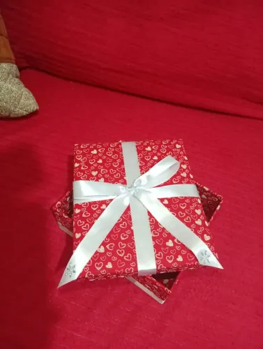 Caixa de MDF decorada com tecido