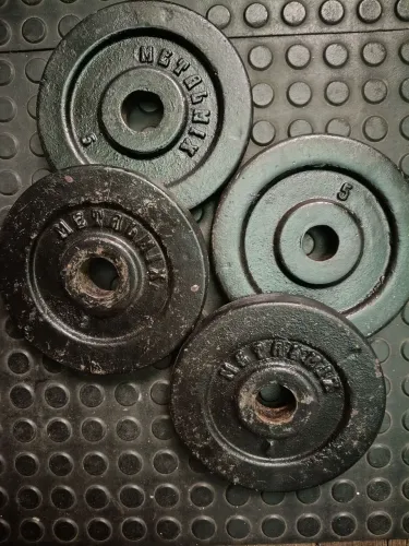 Anilhas de 4e 5kg peso treino academia musculação