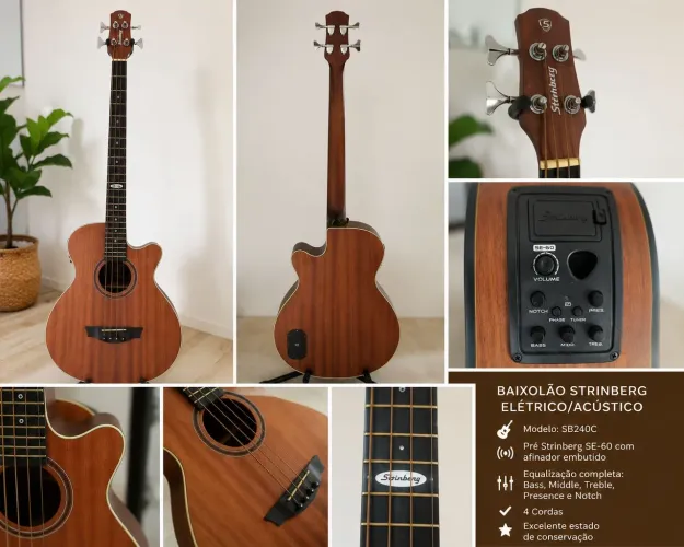 Baixolão Strinberg Elétrico/Acústico