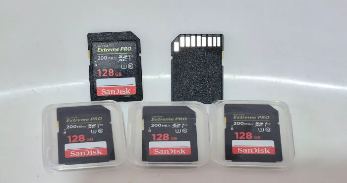 5 Cartões de memória SanDisk Extreme Pro capacidade de 128 GB 
