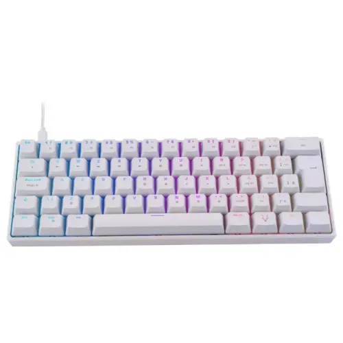 Teclado Mecânico Gamer Husky Blizzard, 60%, RGB, Switch Gateron Brown, ABNT2, Branco