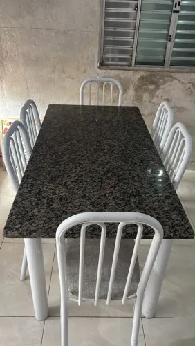 Mesa mármore 06 cadeiras