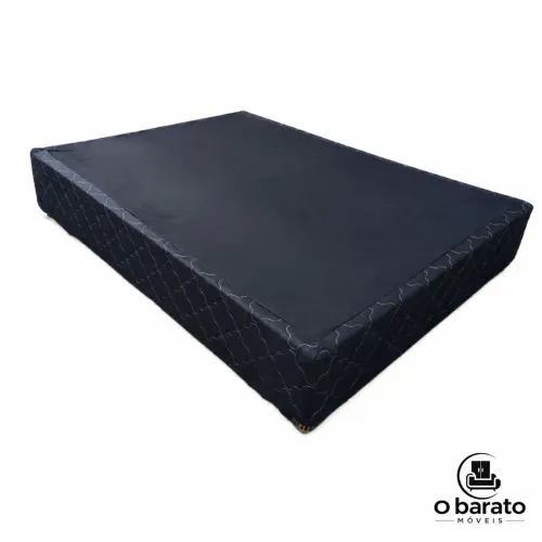 Base para Cama Box Casal Bordada138X188 Preta Bacetto