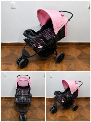 Carrinho de bebê rosa