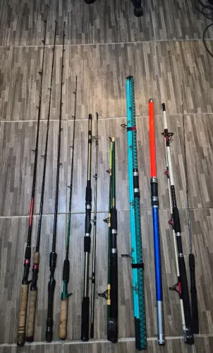 9 varas de pesca para rio e mar