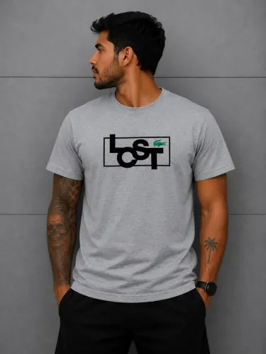 Camiseta Lacoste Cinza - Malha Peruana Casual Premium 30:1
