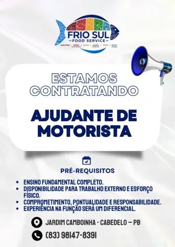 AJUDANTE DE MOTORISTA - PERÍODO INTEGRAL