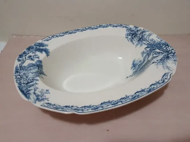Antiga Travessa Funda Faiança Inglesa John Maddock & Sons Ltd- Coleção Rural