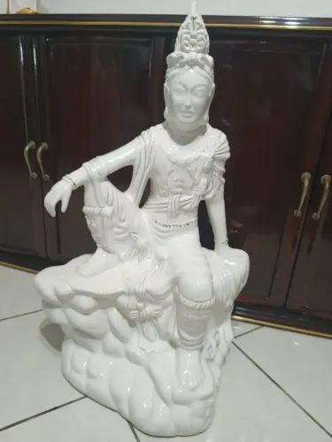 Escultura Escultura Porcelana Deusa Busdista Kuan Yin 60cm