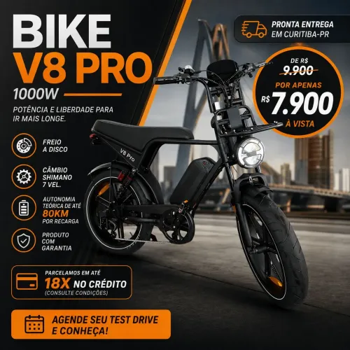Bicicleta elétrica v8 pro 