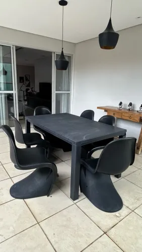 Conjunto de mesa com 6 cadeiras para área externa