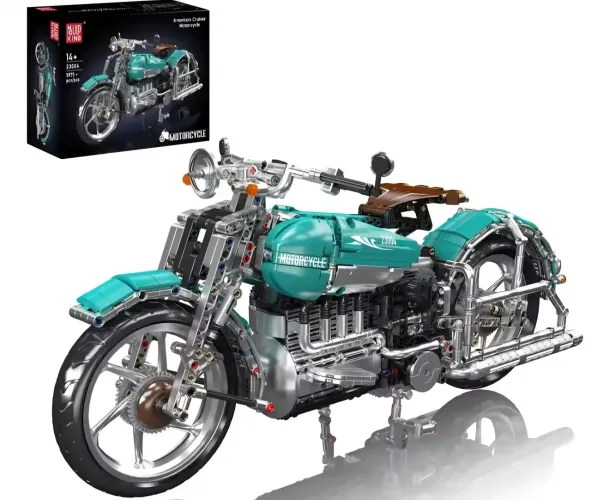 Blocos De Montar Moto Custom 23004 1971 Peças Mould King tipo lego