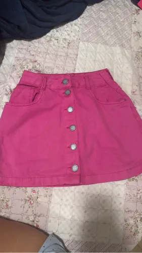 Saia Jeans Rosa