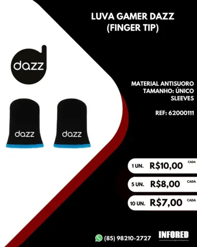 Luva gamer Dazz finger tip