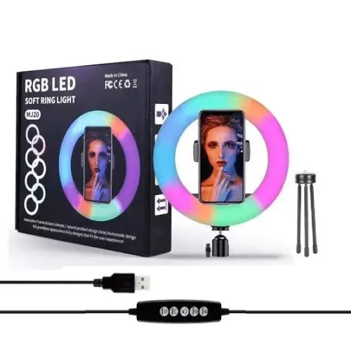 Ring Light RGB Com Tripé e Suporte Celular + Entrega Grátis 
