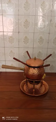 APARELHO DE FONDUE COBRE COMPLETO - 12 peças - precinho