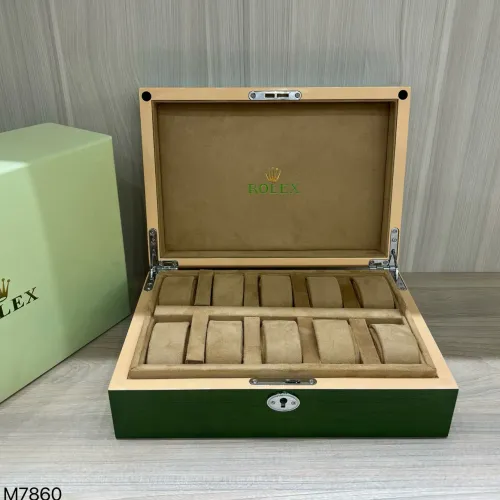 Caixa relógio rolex 10 unidade madeira verde 