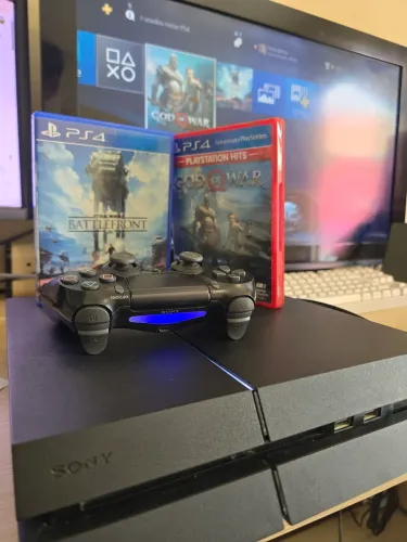 Playstation 4 fat 500gb versao14:00 1 controle 2 jogos leia descrição 