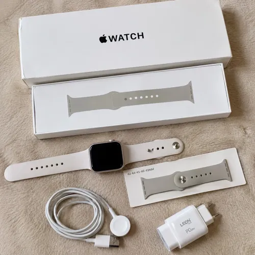 Apple Watch SE 44mm Branco + Carregador e Acessórios