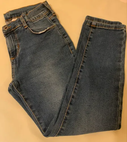 Calça Jeans Infantil Alakazoo Menino Tam 8 (128 cm) com Ajuste na Cintura