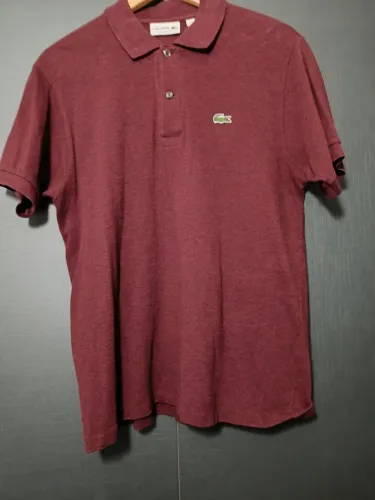 Polo Lacoste classic fit vinho - M