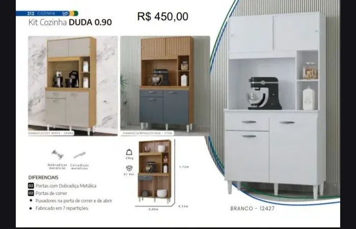 Armário de cozinha DUDA 90cm de largura