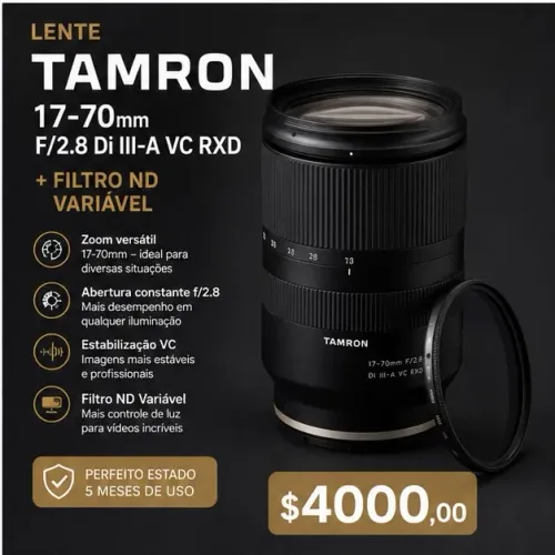 TAMRON 17-70MM F/2.8 + FILTRO ND VARIÁVEL