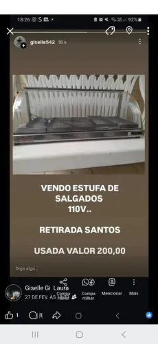 Estufa de salgados 110 v