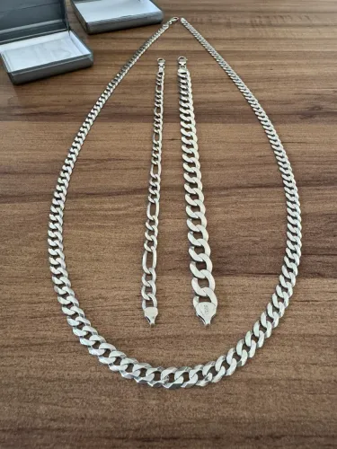 Corrente e pulseiras de Prata Italiana 925