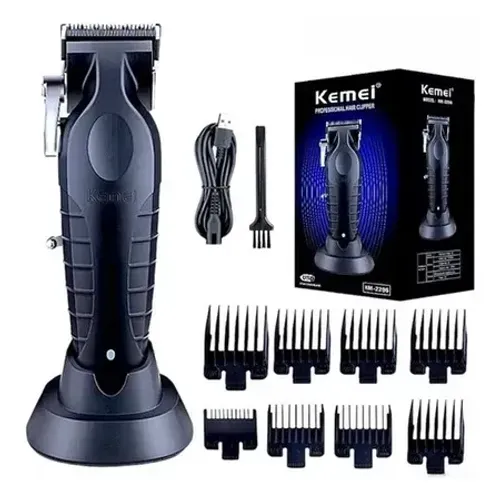 Maquina De Acabamento Kemei Km 2296 barbeador elétrico profissional cor Preto 110V/220V bi