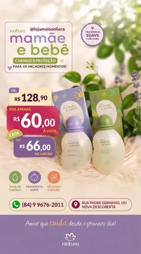 Colônia Natura Mamãe e Bebê 100ml - Na Promoção! ?