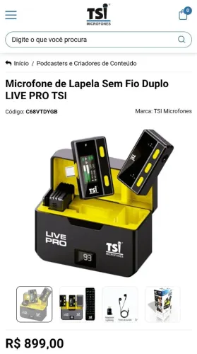Microfone  Live Pro duplo 
