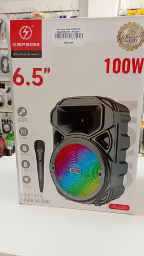 Caixa de Som Bluetooth Portátil 100W C/ Microfone e LED RGB - Novo - Ditudo Tech e Varieda
