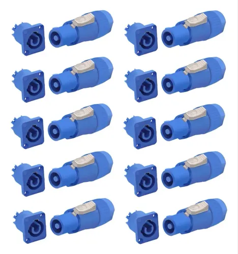 Kit 10 Conector Powercon Macho E Fêmea Azul 20a Tipo Neutrick