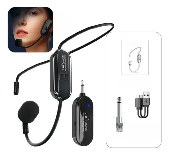 Microfone  Sem Fio Headset Aula Conferencia Professor Show