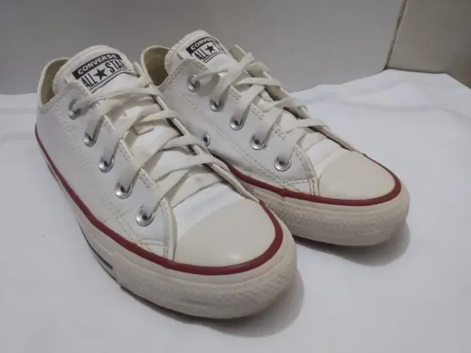 All star AUTÊNTICO converse chuck taylor branco couro - unissex para quem calça o número36
