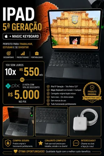 iPad 5ª Geração + Magic Keyboard Semi-novo