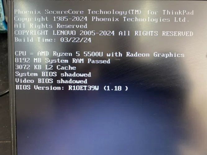 Notebook Lenovo ThinkPad AMD Ryzen 5500u 8 gb ram