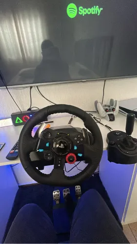 Volante g29 ps4 ps5 pc com cabio tudo certinho
