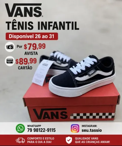 Tênis Vans Infantil Preto