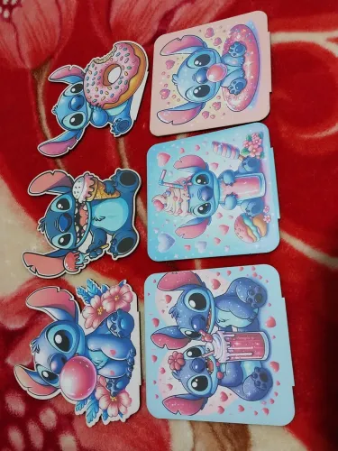 Painel de festa redondo do Stitch, mais 6 display