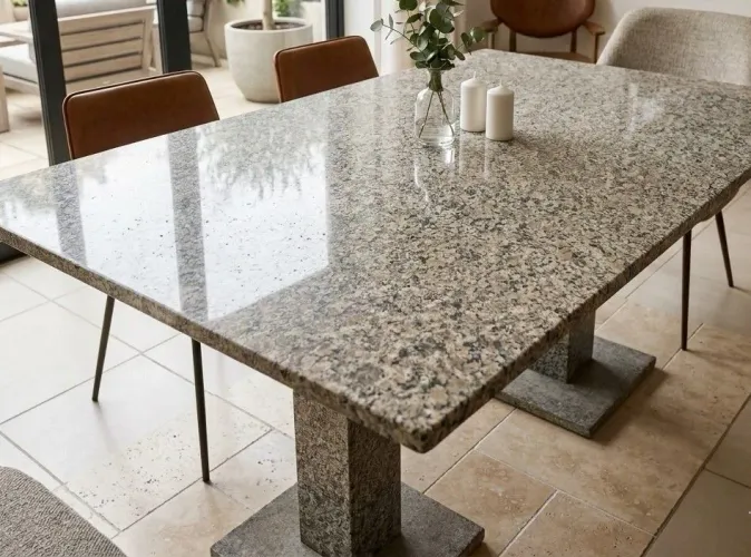 Mesa de granito grande para área gourmet