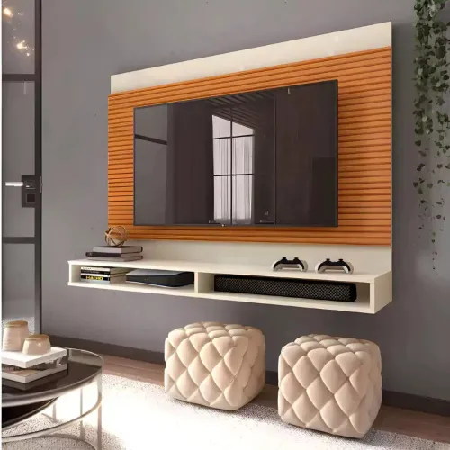 Painel para tv de até 50 polegadas efeito ripado 3D 