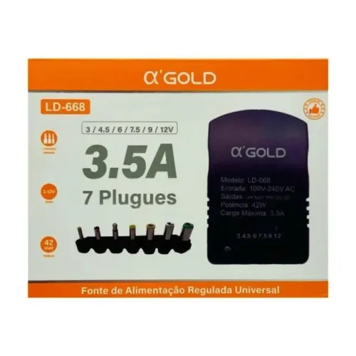 Fonte Universal Regulavel 7 Plugues - aGold