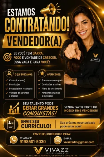 Vaga de vendedor início imediato manda currículo via WhatsApp *